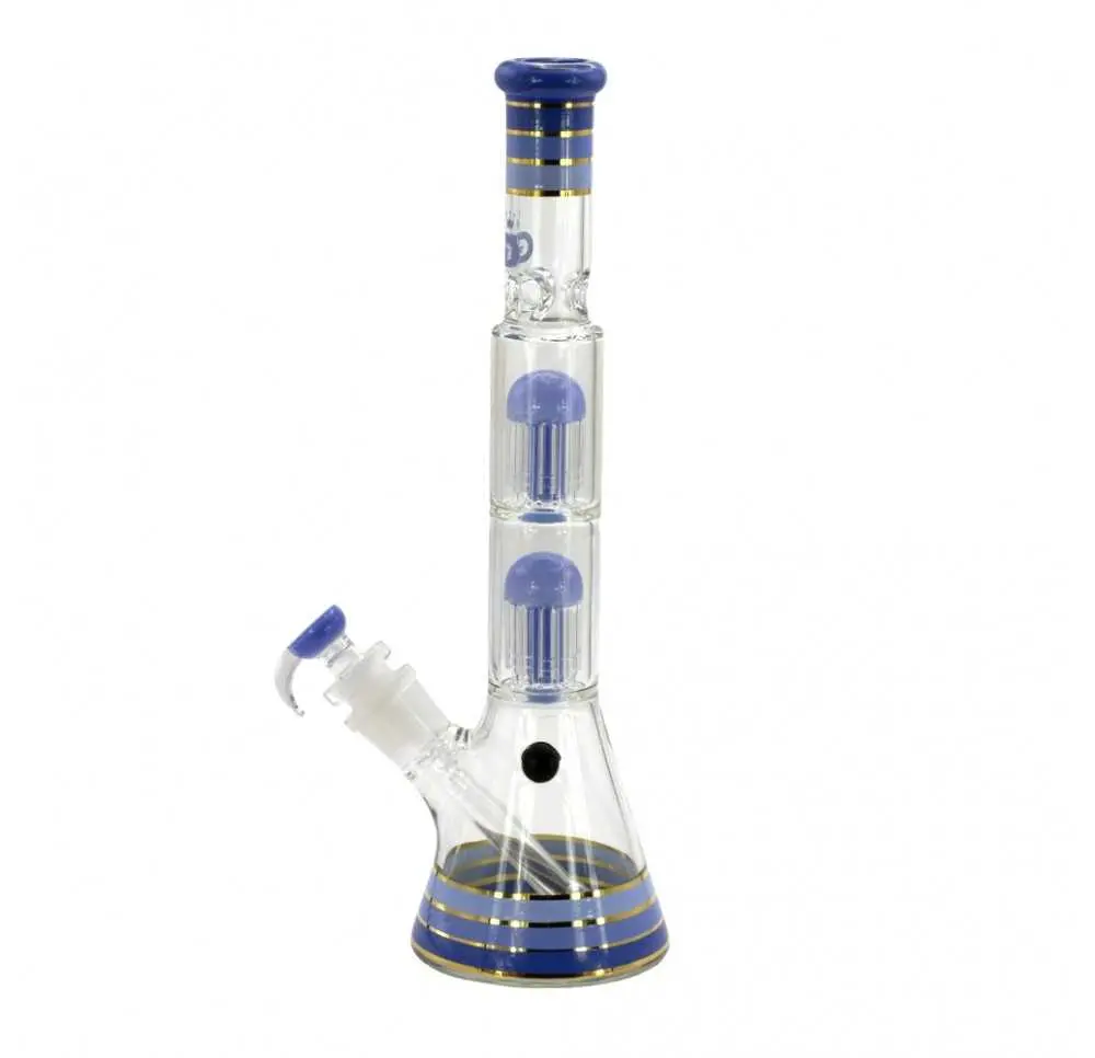 Bongo Grace Glass Golden Line Filtracja Niebieskie 40cm 29,2/18,8 mm