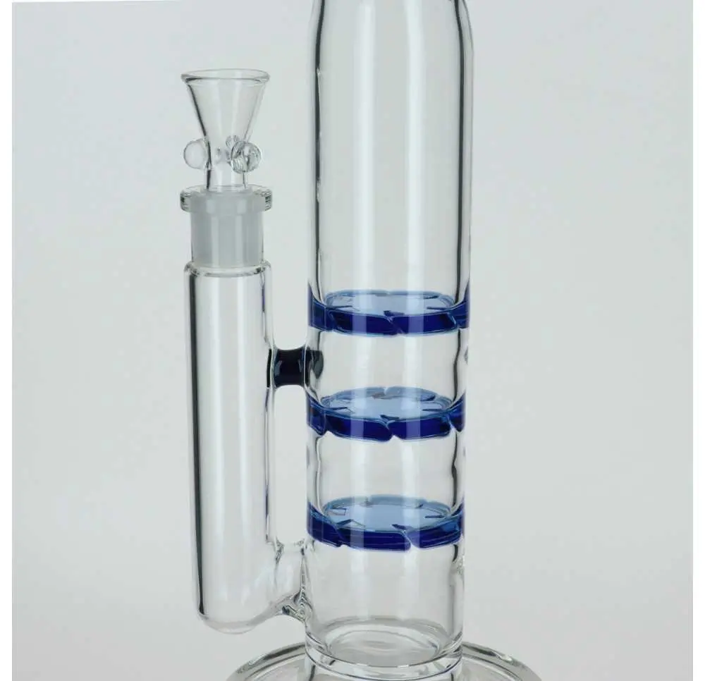 Unikatowe Bongo Potrójny Wir - Niebieski / 53 cm / 5 mm