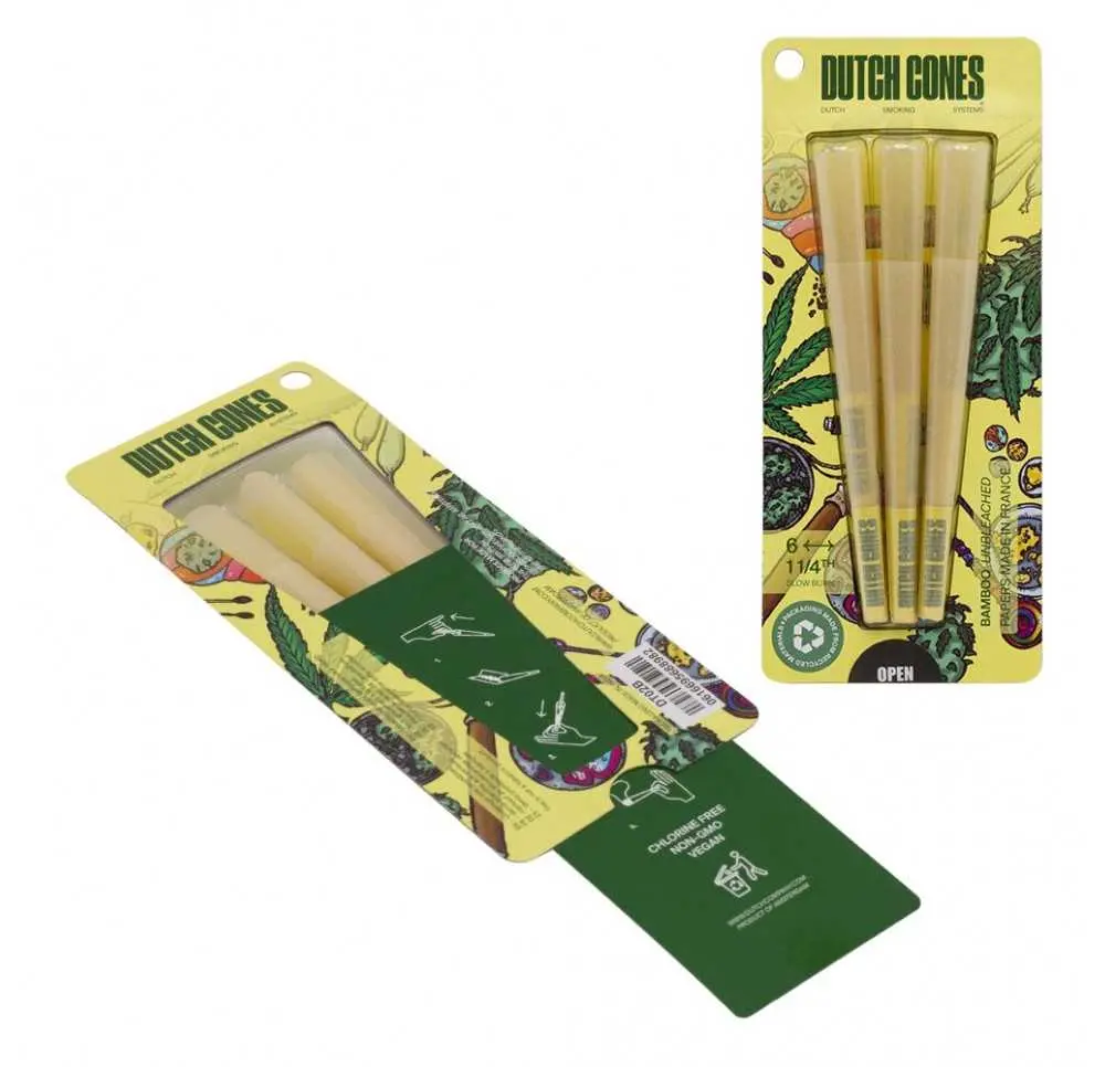 Bibułki skręcone Dutch Cones 1 1/4 Bamboo 6 szt.