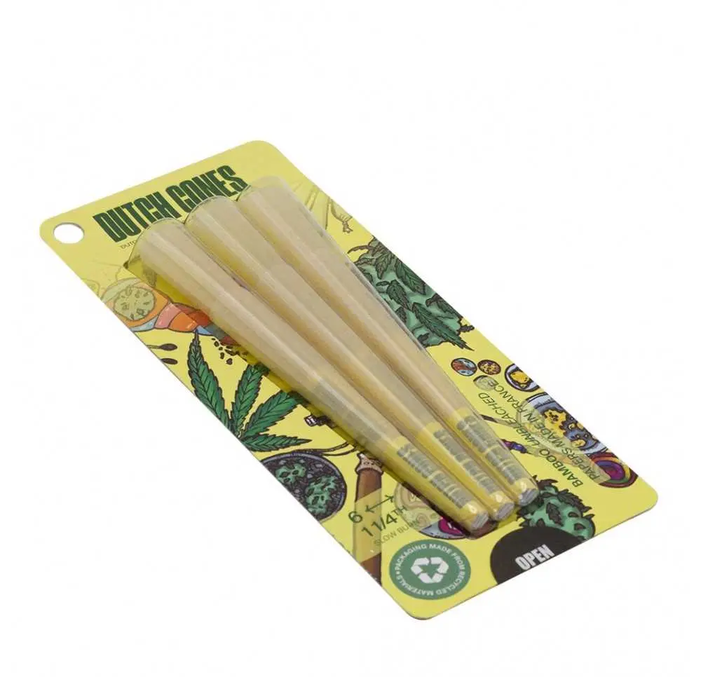 Bibułki skręcone Dutch Cones 1 1/4 Bamboo 6 szt.