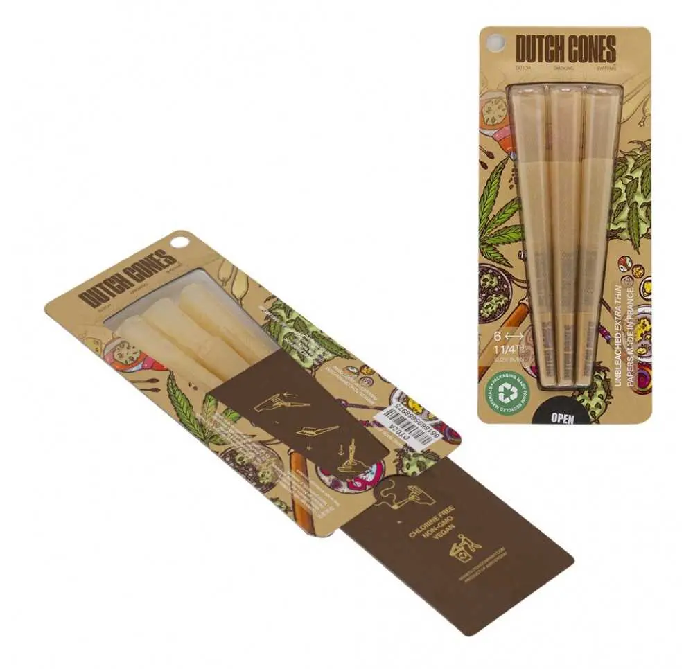Bibułki skręcone Dutch Cones 1 1/4 Natural 6 szt.