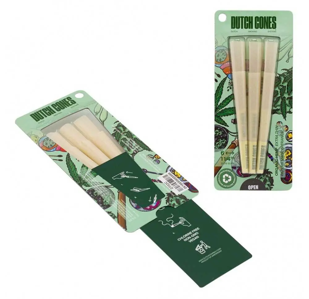 Bibułki skręcone Dutch Cones 1 1/4 Organic Hemp 6 szt.