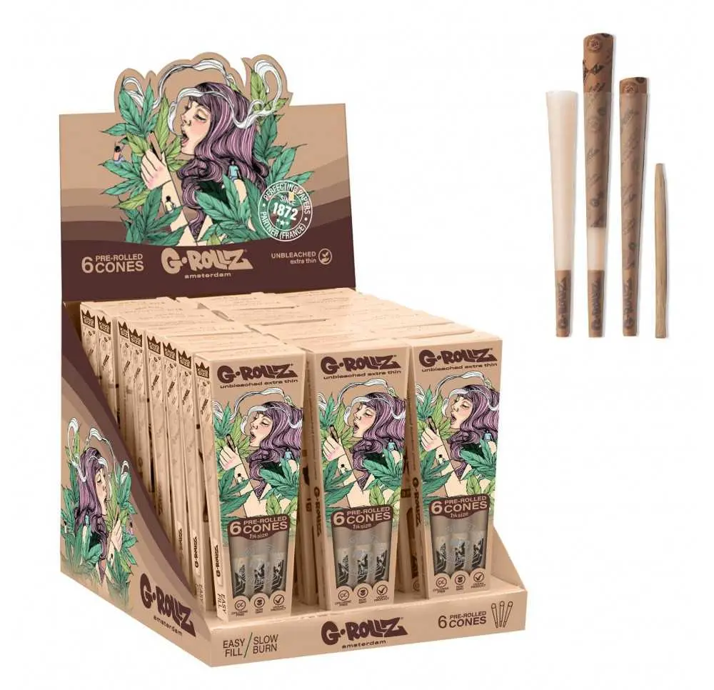 Bibułki skręcone G-Rollz Colossal Dream Unbleached 1 1/4 6 szt