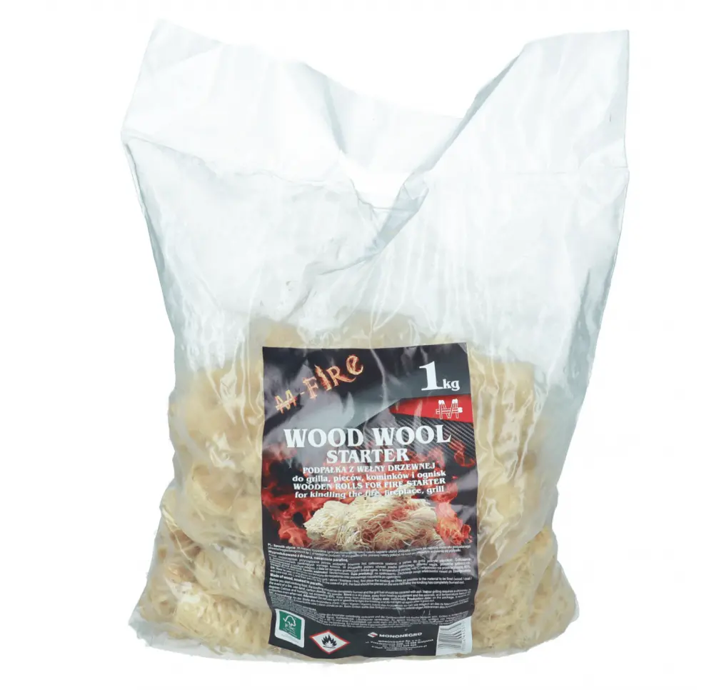 Podpałka do grilla, kominków wełna 1 kg