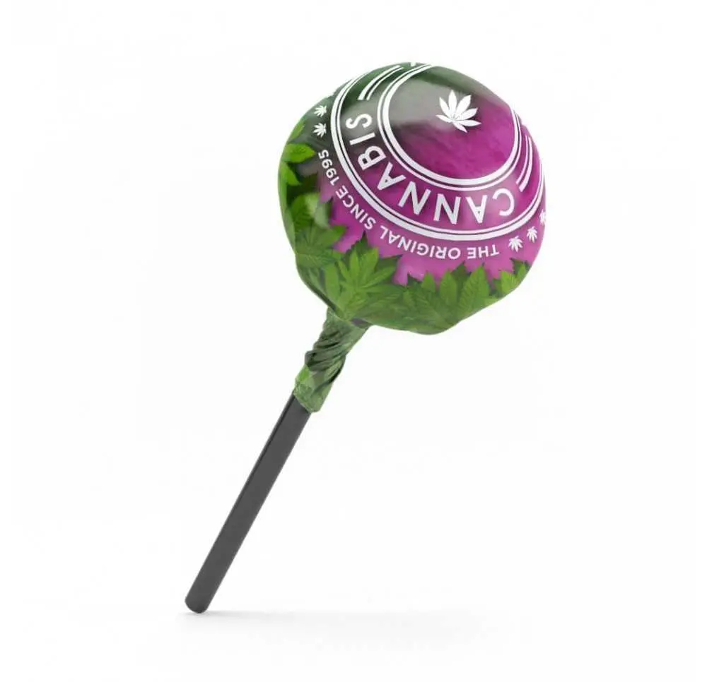 Pudełko 10 lizaków konopnych – Bubble Gum