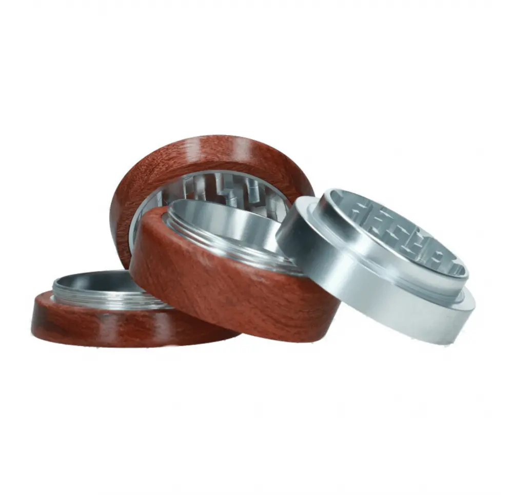 Młynek metalowo-drewniany Nigeria 4 części 67 mm | MIX kolor