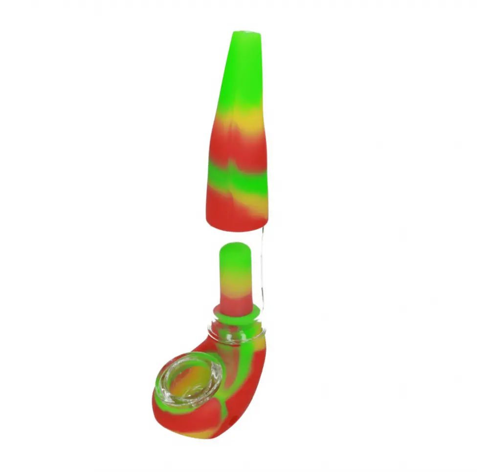 Mini fajka wodna silikonowo-szklana Neon 15 cm MIX kolor