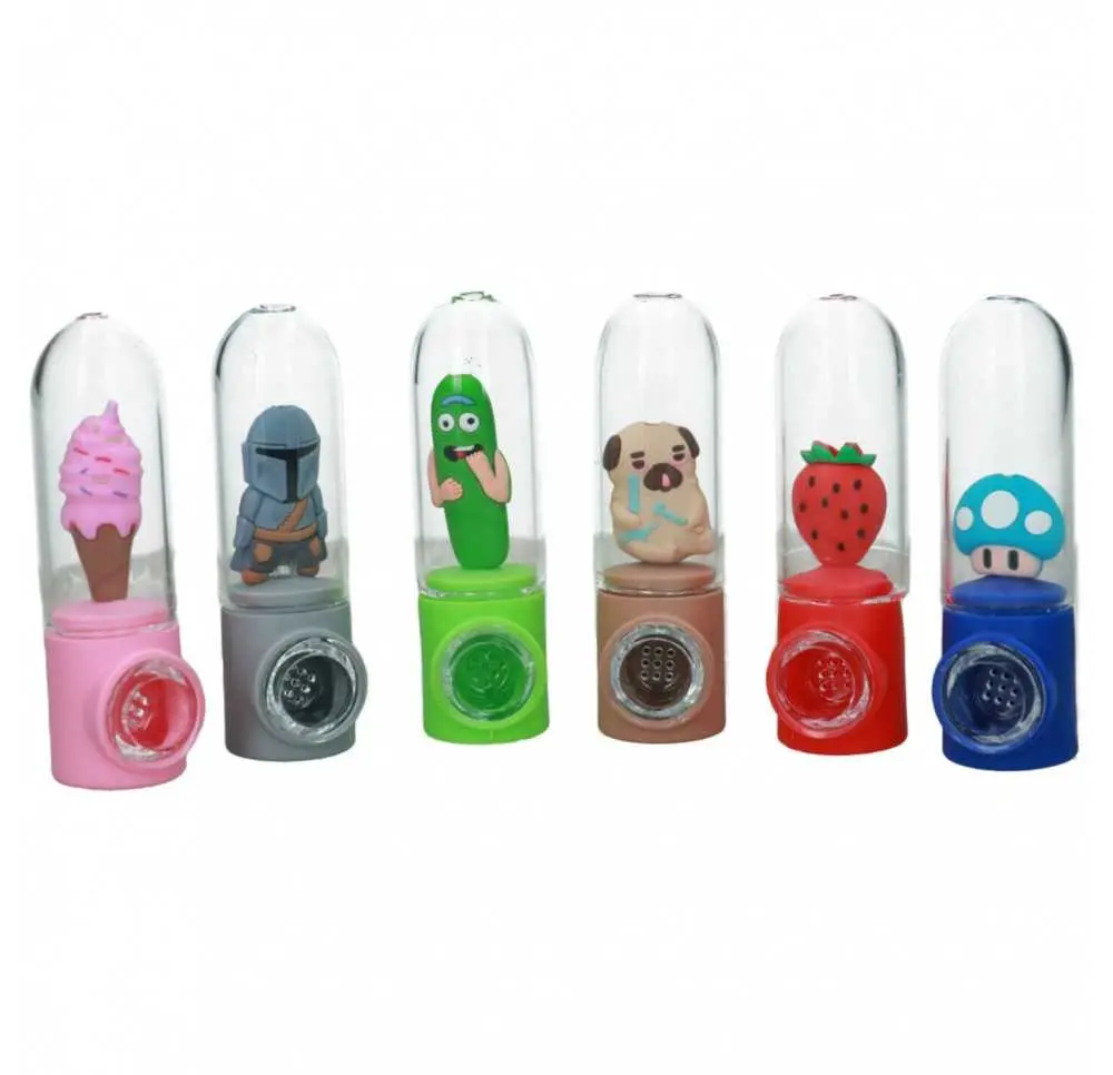 Fajka silikonowo-szklana Colors 11 cm MIX wzorów