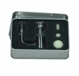 Banger ze Szkła Kwarcowego + Akcesoria 14,5 mm / 90 stopni - Blue Green