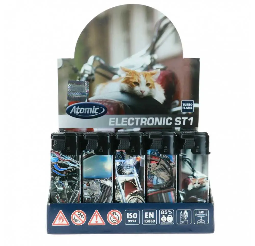 Zapalniczka piezo ATOMIC SWING BOX 50 szt