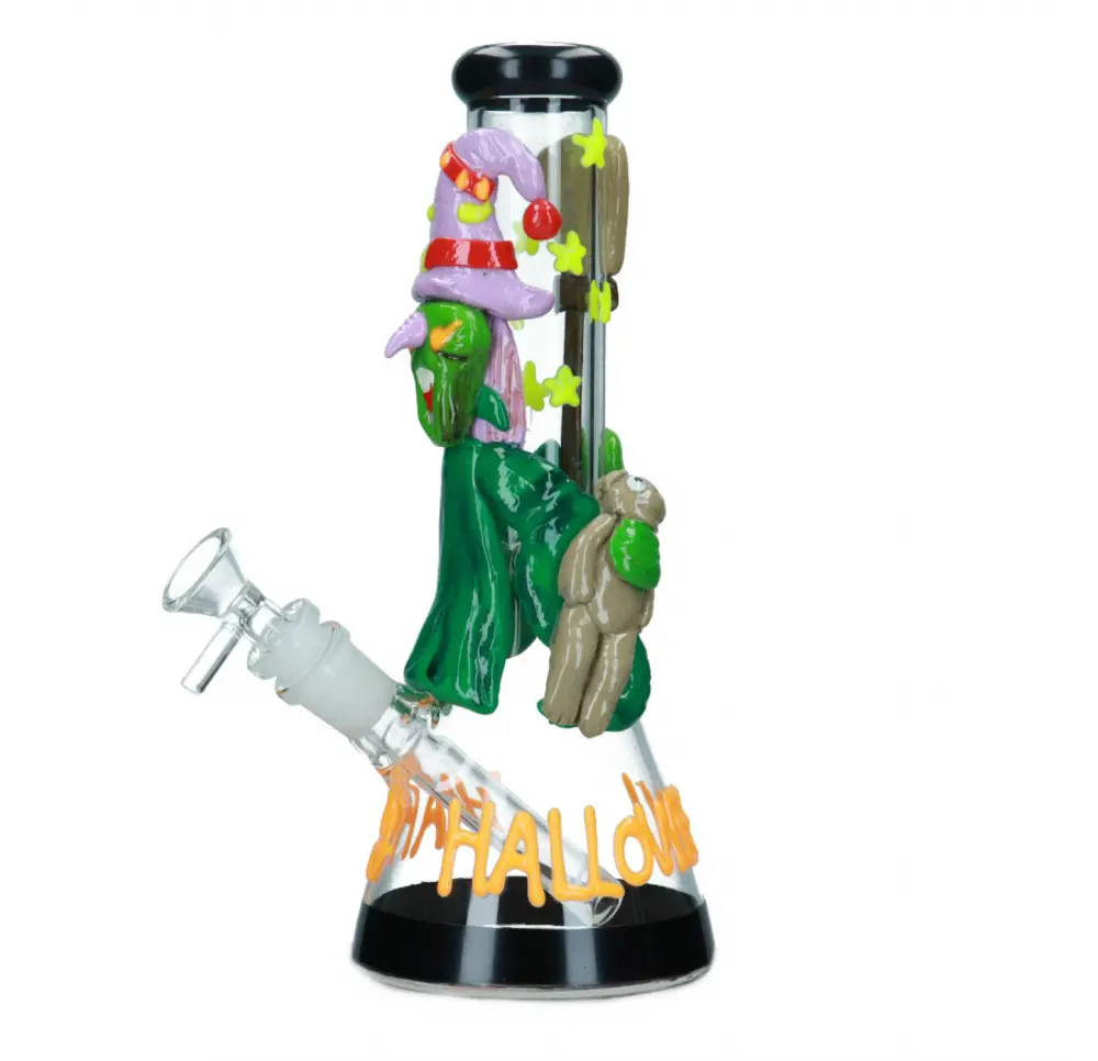 Bongo szklane fluorescencyjne Halloween 25 cm 14,5 mm