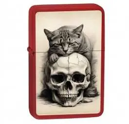 Zapalniczka benzynowa Tasman Czaszka z Kotem