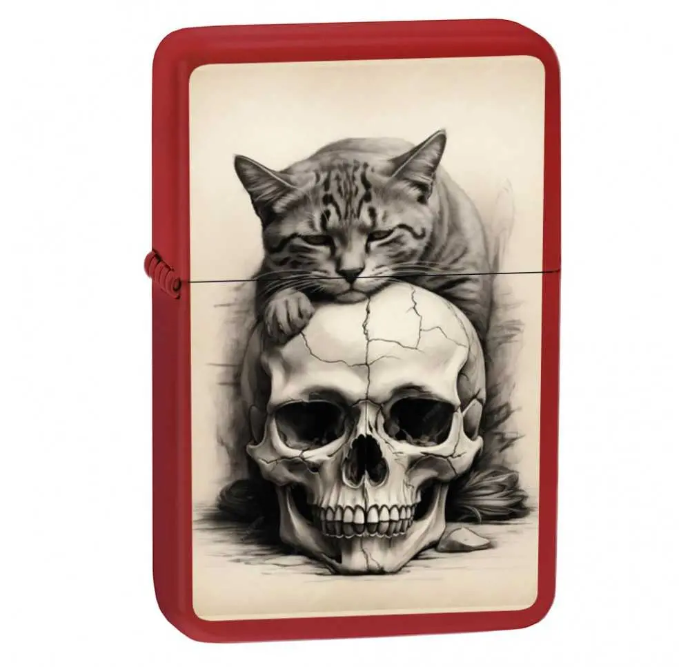 Zapalniczka benzynowa Tasman Czaszka z Kotem