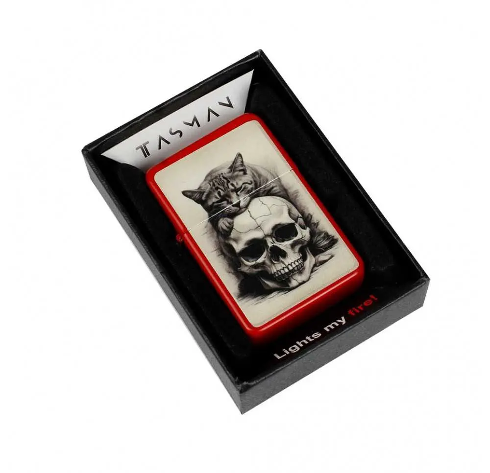 Zapalniczka benzynowa Tasman Czaszka z Kotem