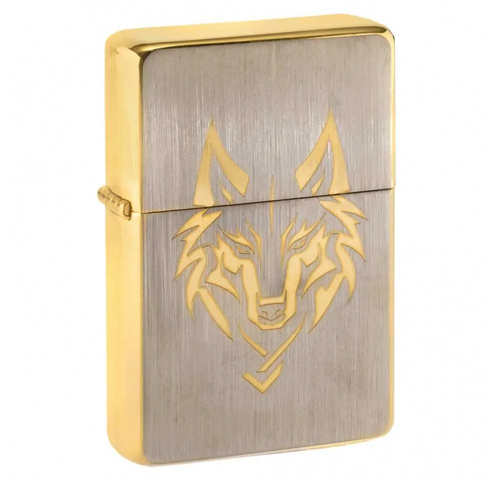 Zapalniczka benzynowa Tasman BRASS Wilk