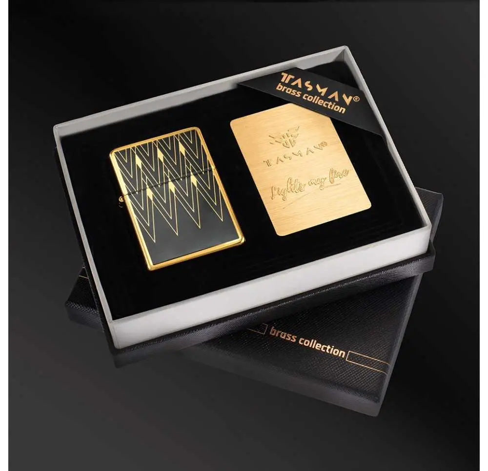 Zapalniczka benzynowa Tasman BRASS Art Deco
