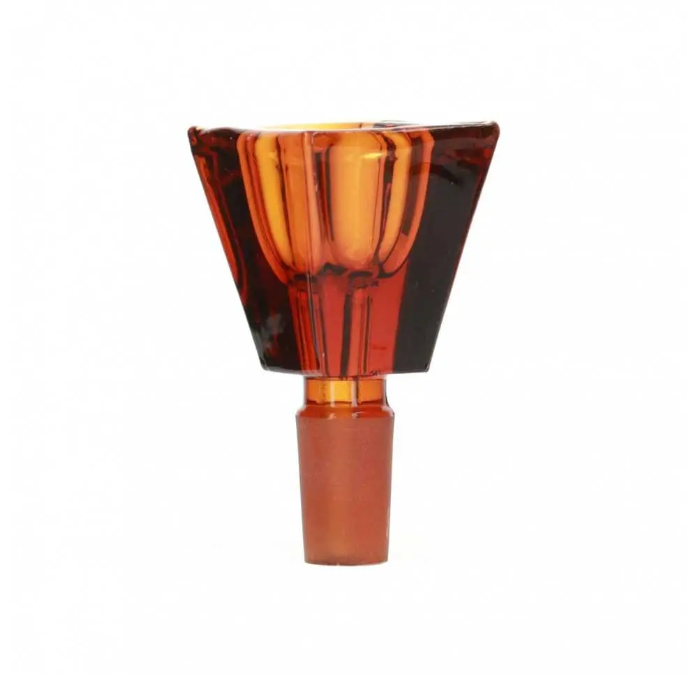 Cybuch krótki Trapez 14,5 mm - Bursztynowy - Mini przelot