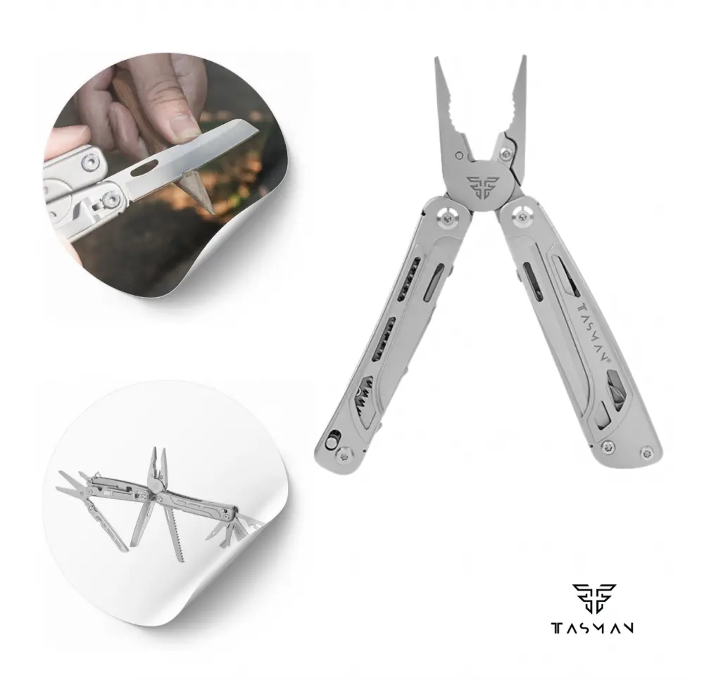 Multitool TASMAN PRO 19 funkcji ze stali nierdzewnej srebrny
