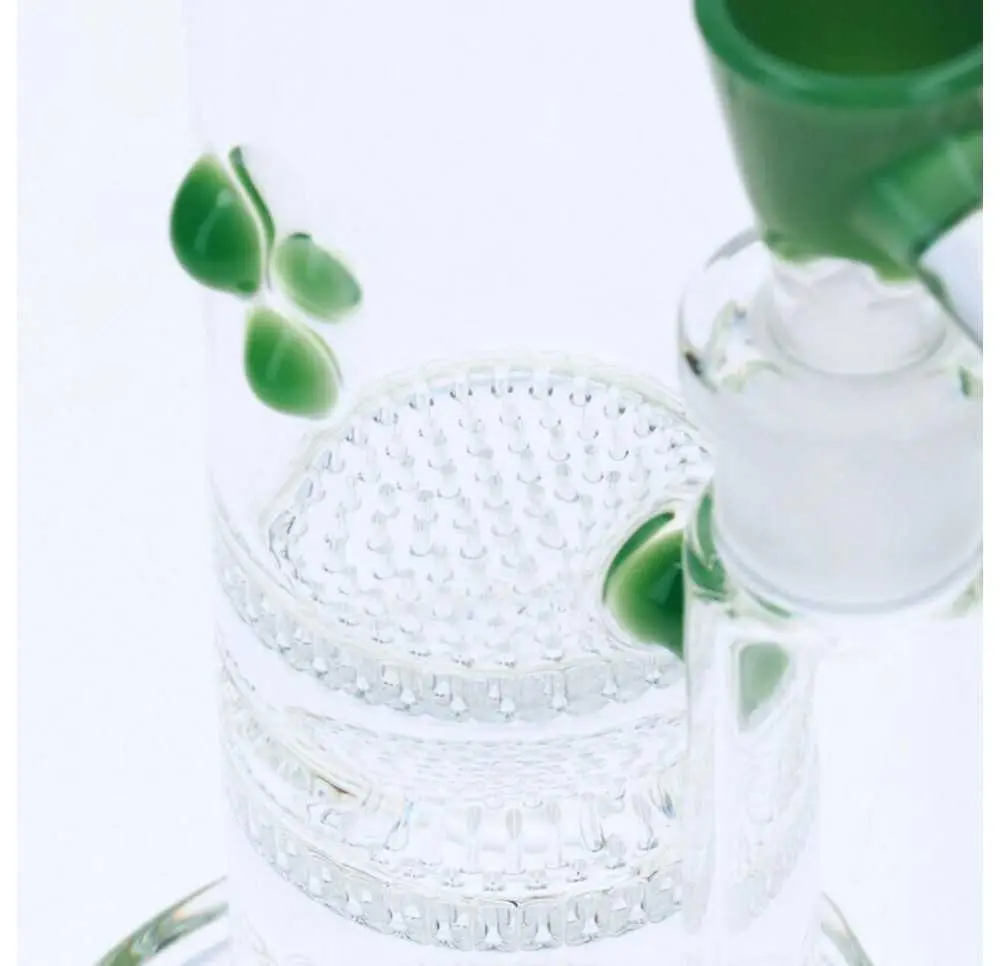 Unikatowe Bongo Podwójne Sito - Zielone v2 / 45 cm / 5 mm