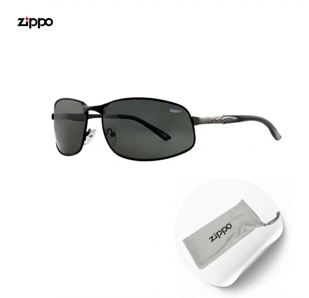 Okulary ZIPPO czarne, zielone szkła