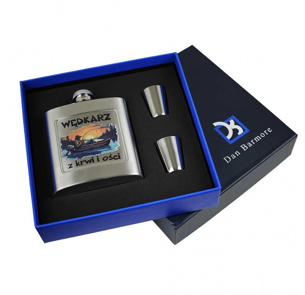 Zestaw piersiówka Dan Barmore SABADELL 180 ml z kieliszkami