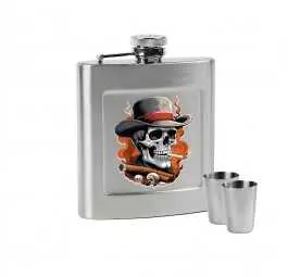 Zestaw piersiówka Dan Barmore CZACHA 240ml z kieliszkami