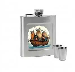 Zestaw piersiówka Dan Barmore WĘDKARZ 240ml z kieliszkami