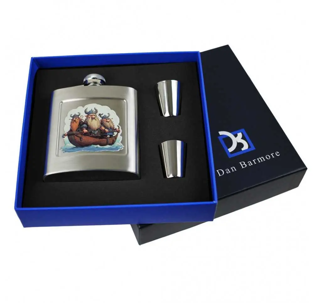 Zestaw piersiówka Dan Barmore WĘDKARZ 240ml z kieliszkami