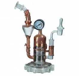 Bongo szklane Black Leaf Steampunk Dab Rig + cybuch do dabu + gwóźdź