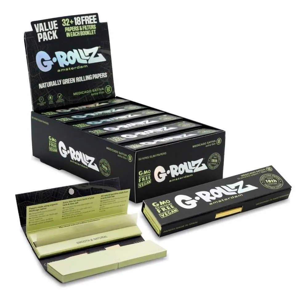 Bibułki G-Rollz Alfa KS Slim + Tipy 50 szt.